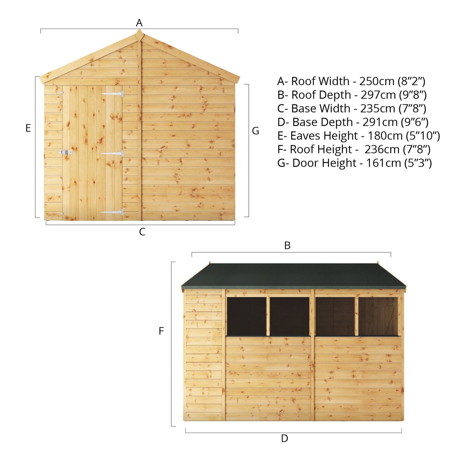 10 x 8 Modular Shiplap Apex