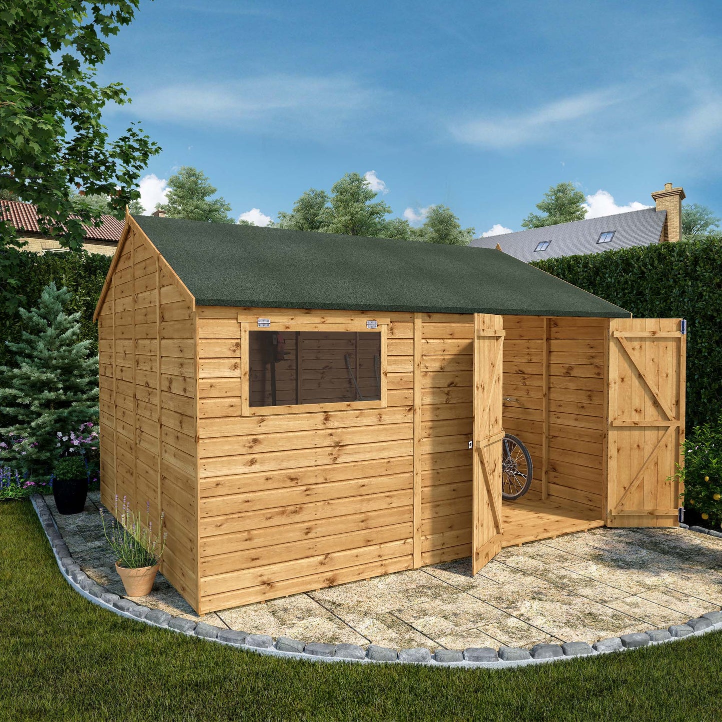 12 x 10 Premium Shiplap Reverse Apex Workshop
