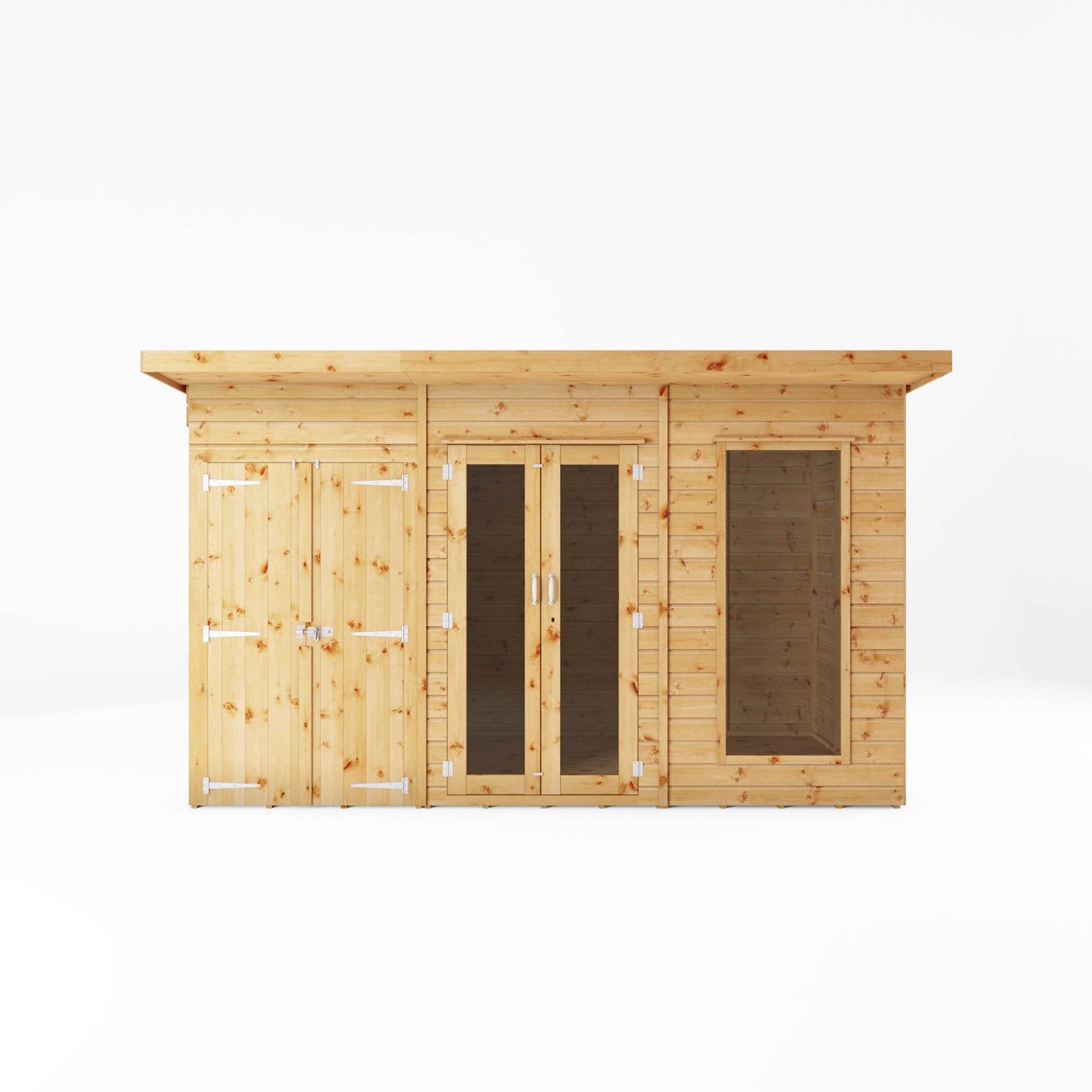 12 x 6 Maine Pent Summerhouse With Side Shed