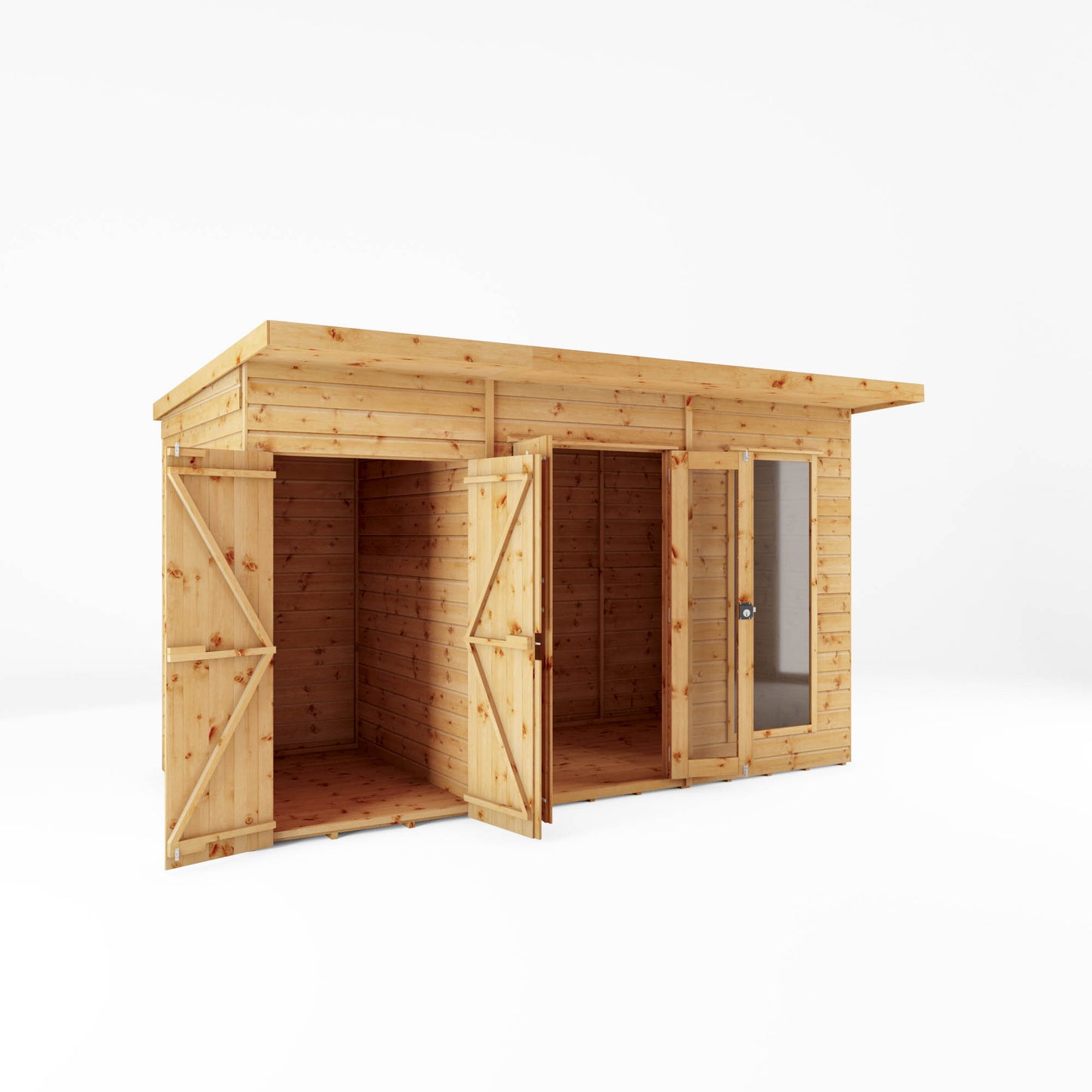 12 x 6 Maine Pent Summerhouse With Side Shed