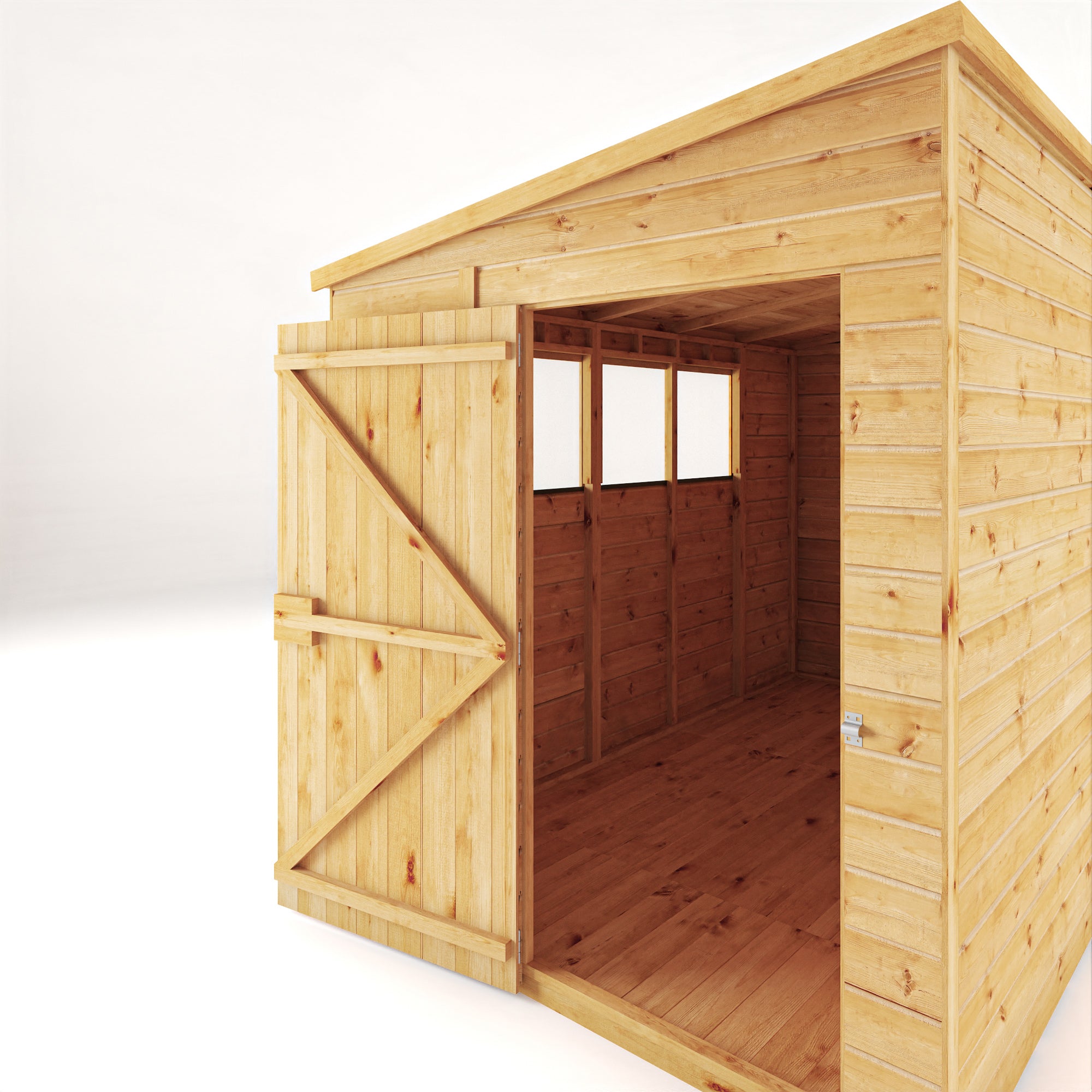 10 x 6 Woodsman Shiplap Pent - Glass
