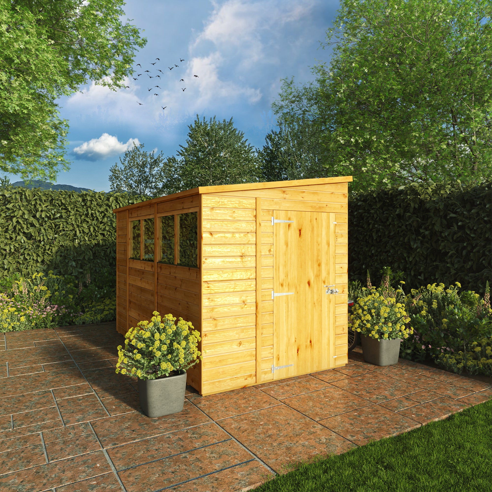 10 x 8 Woodsman Shiplap Pent - Glass
