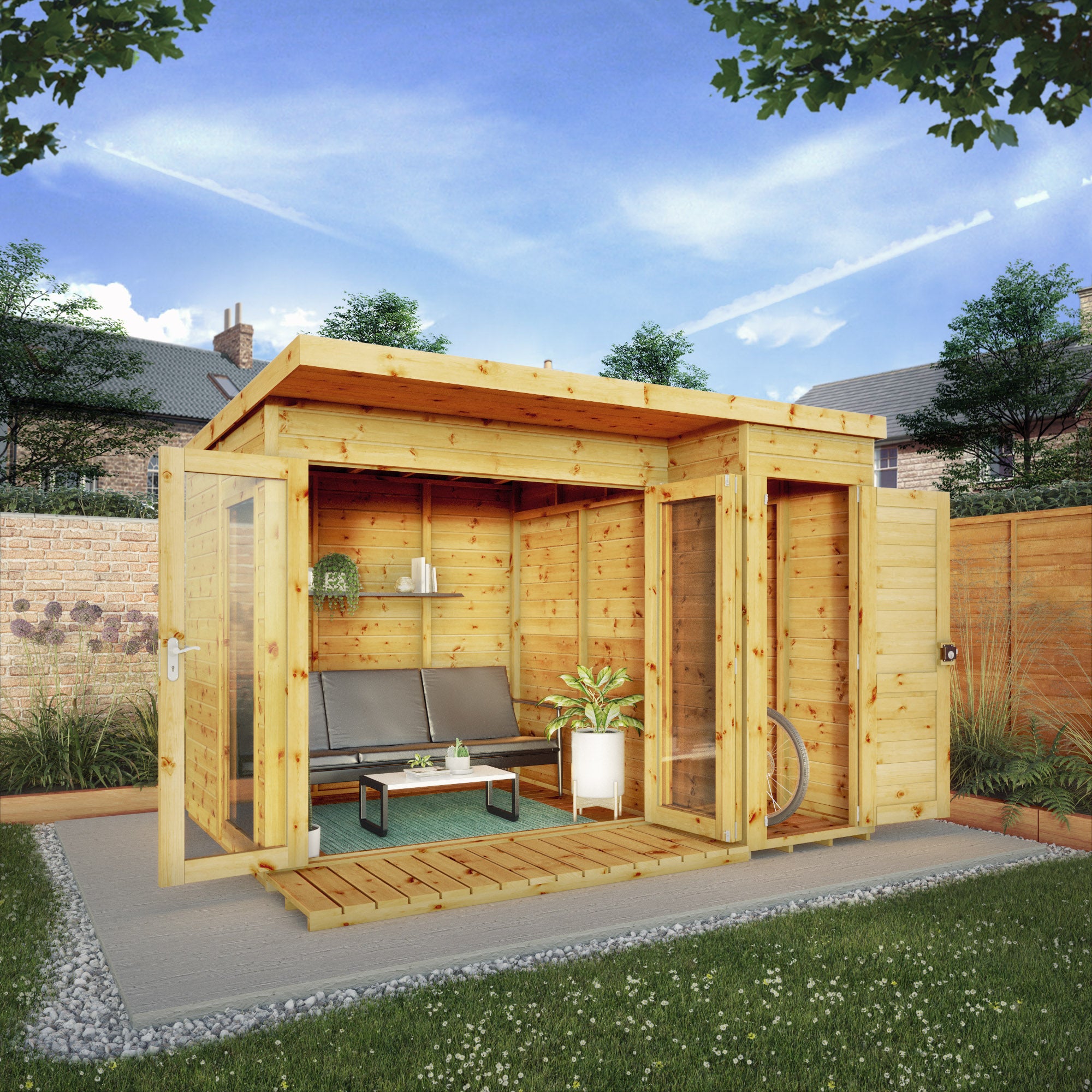 10 x 8 Premium Garden Room Summerhouse With Side Shed