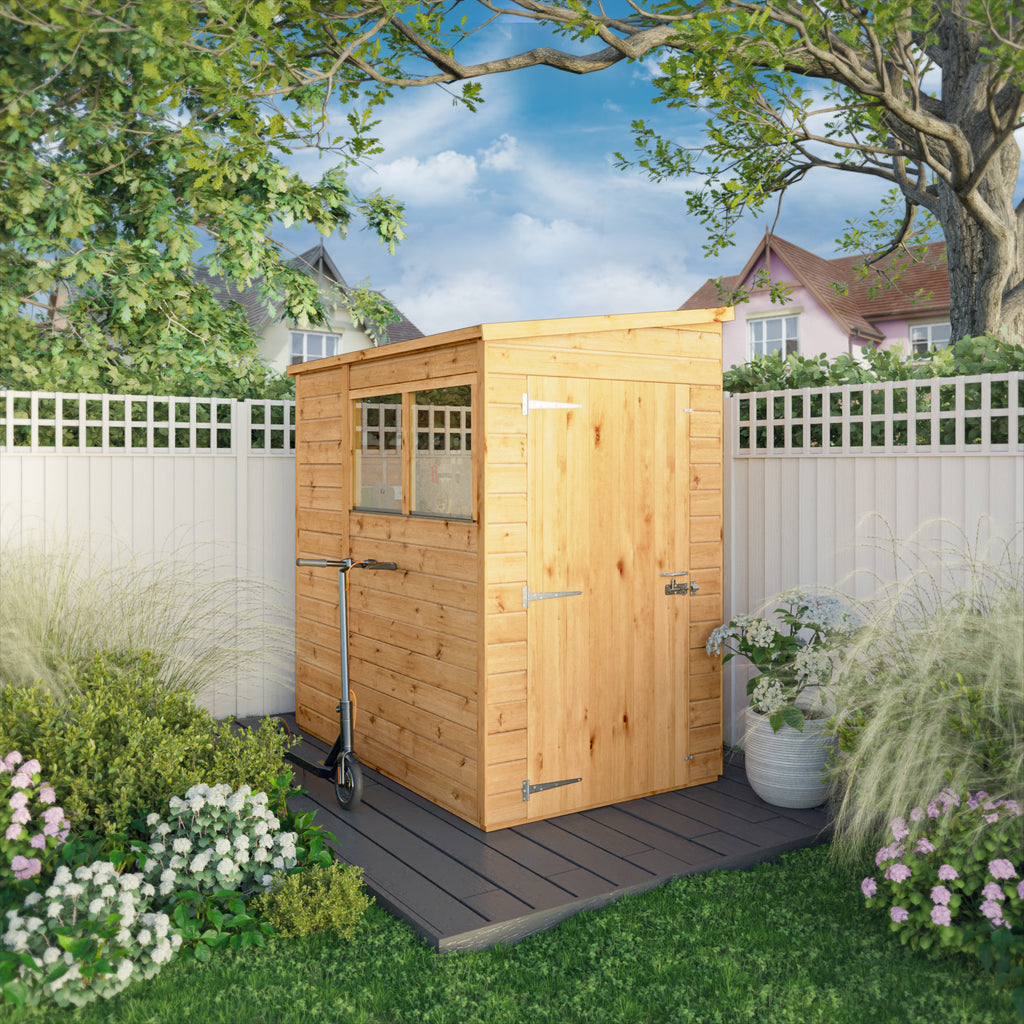 6 x 4 Woodsman Shiplap Pent - Glass