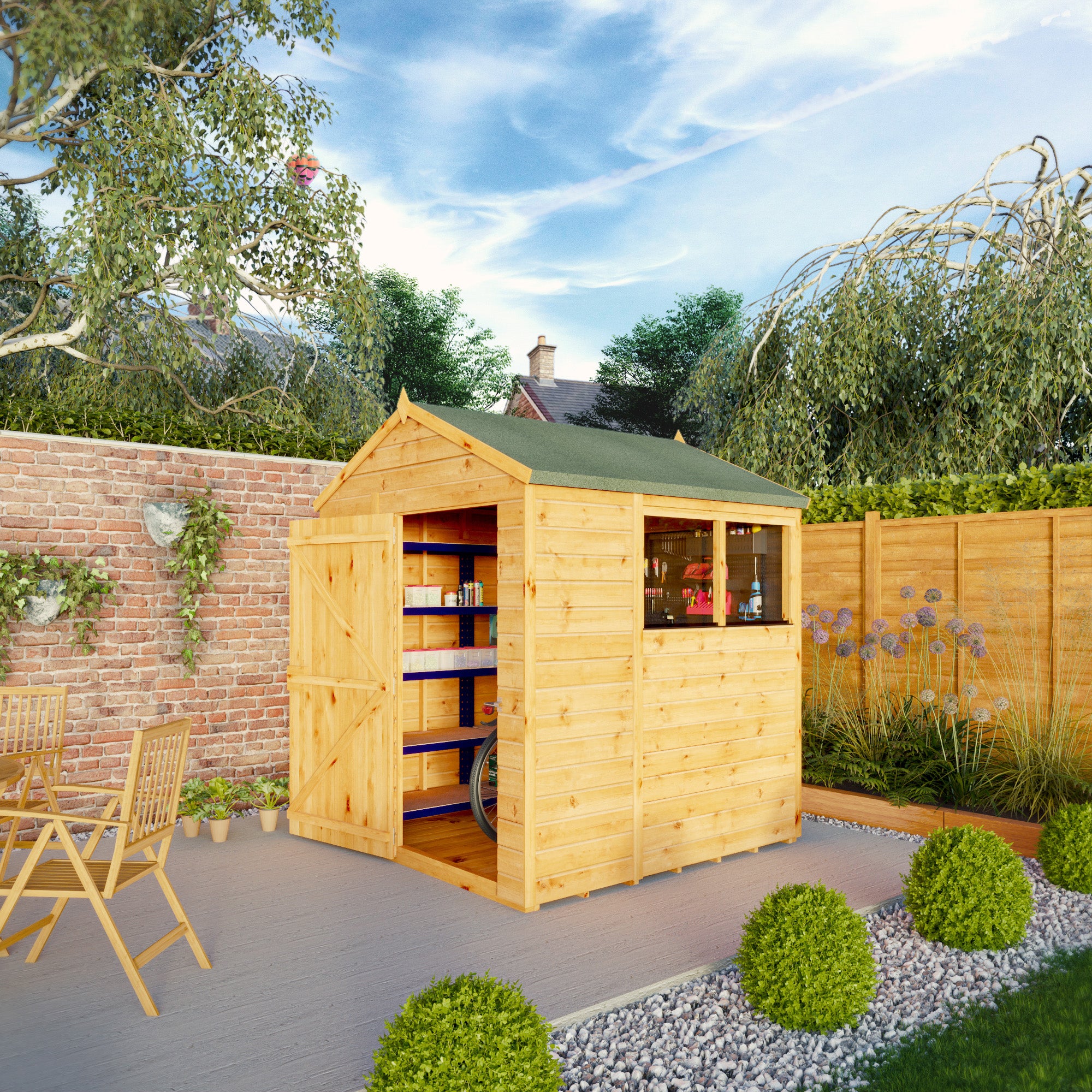 6 x 6 Woodsman Shiplap Apex - Glass