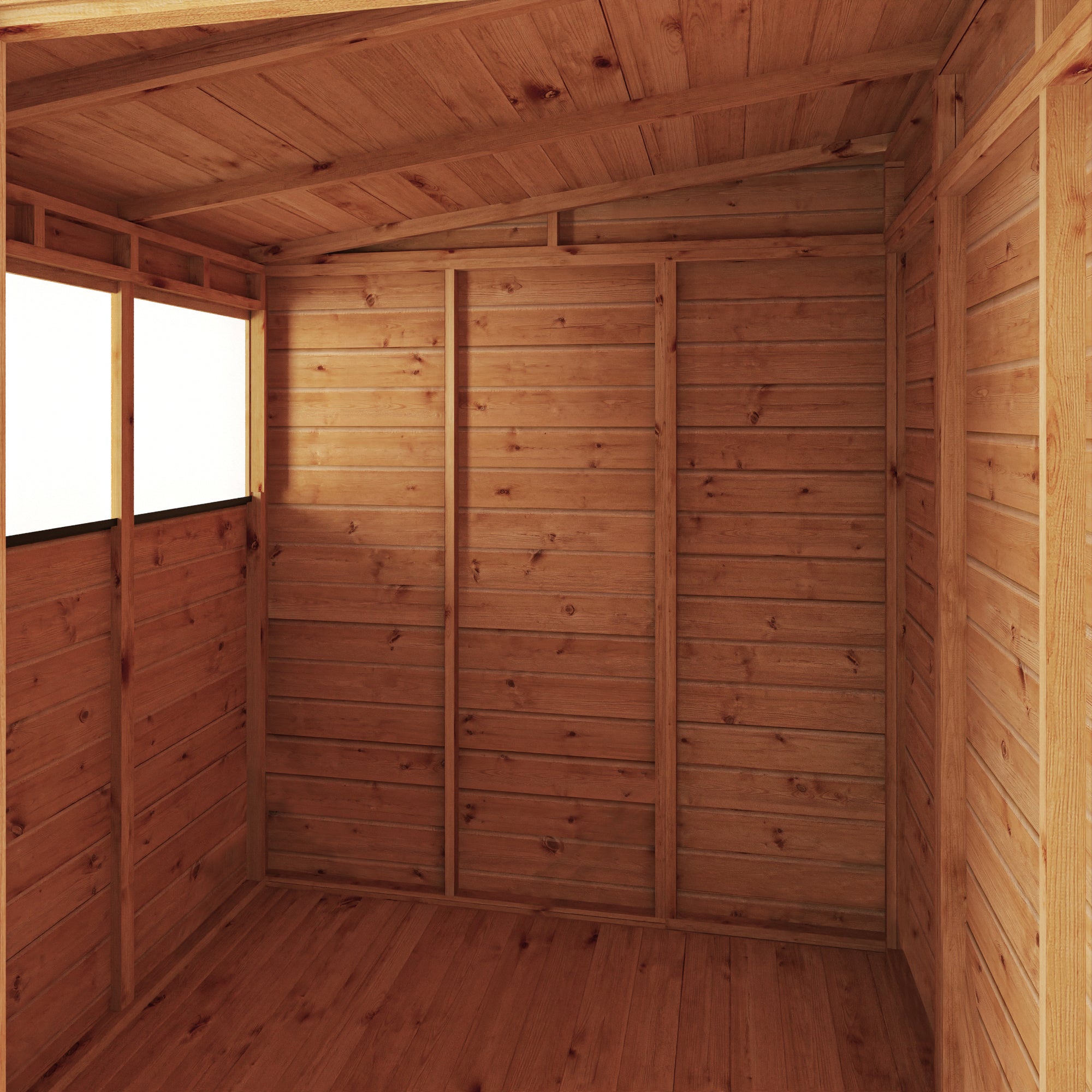 6 x 6 Woodsman Shiplap Pent - Glass
