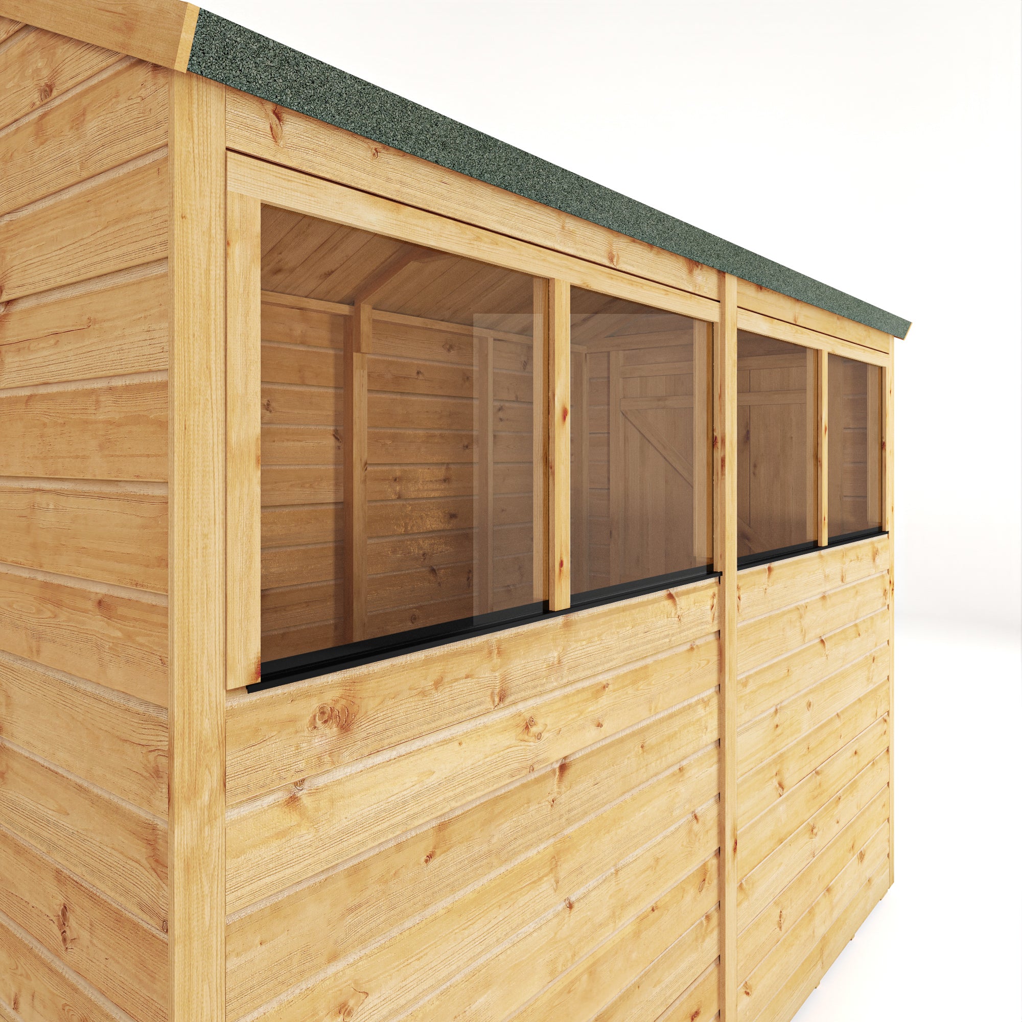 8 x 4 Woodsman Shiplap Apex - Glass