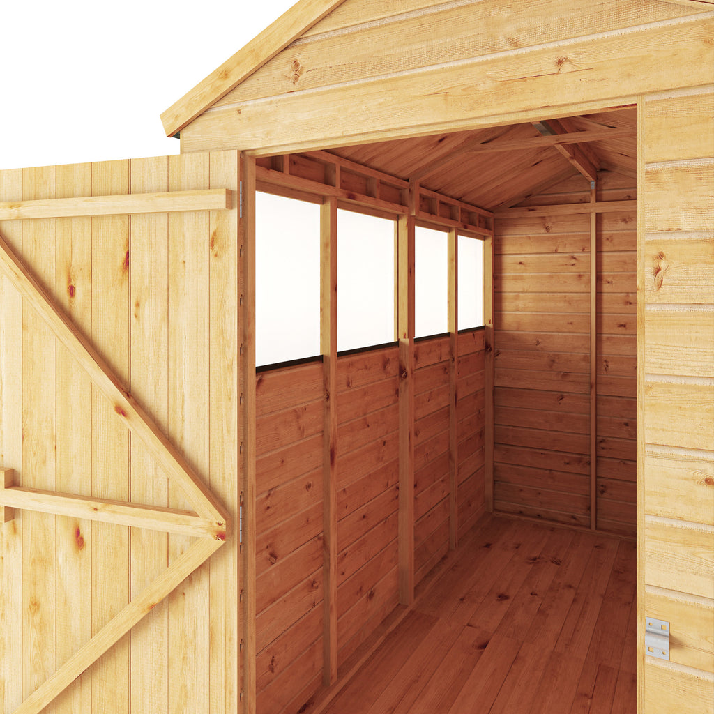 8 x 4 Woodsman Shiplap Apex - Glass