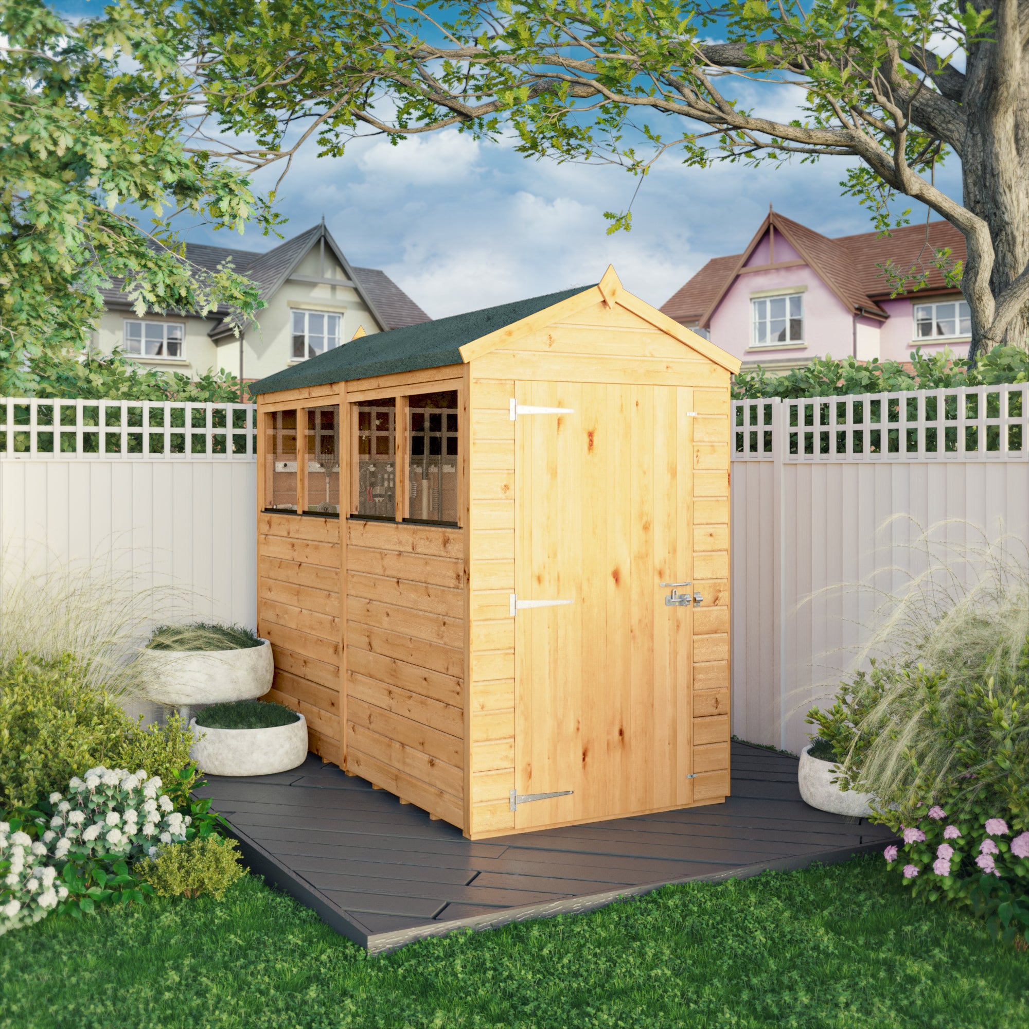 8 x 4 Woodsman Shiplap Apex - Glass