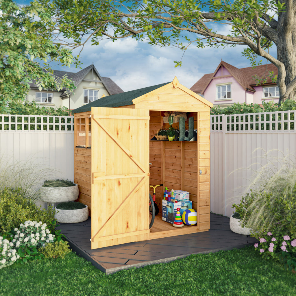 8 x 4 Woodsman Shiplap Apex - Glass