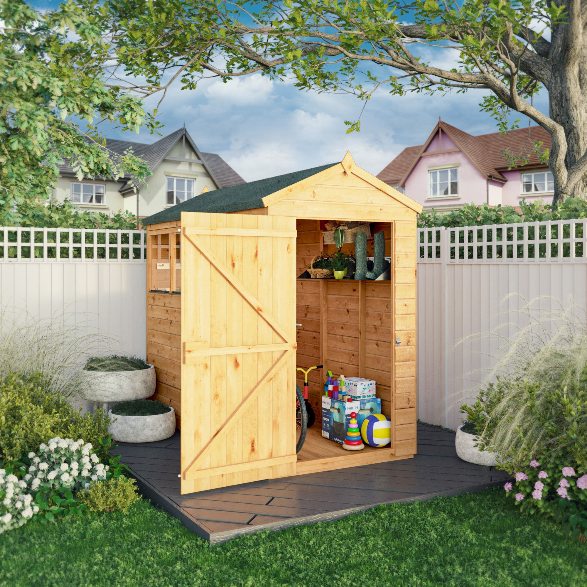 8 x 4 Woodsman Shiplap Apex - Glass