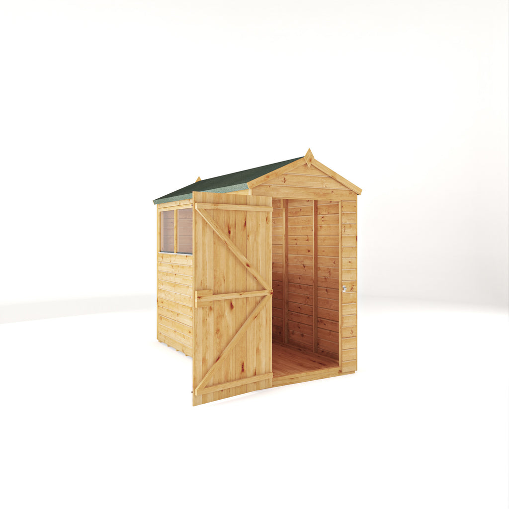 8 x 4 Woodsman Shiplap Apex - Glass
