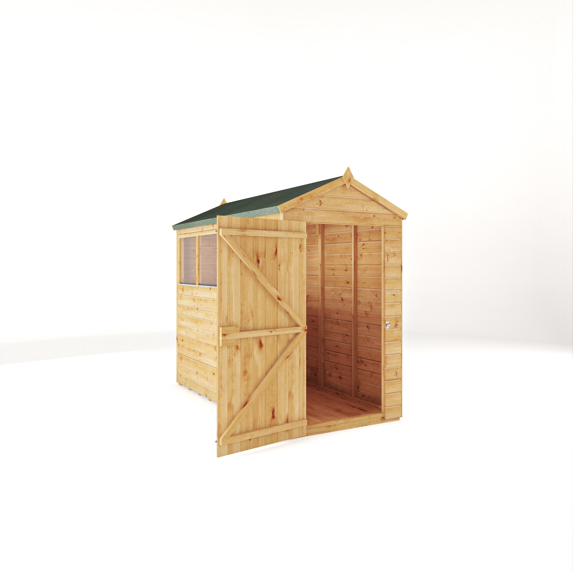 8 x 4 Woodsman Shiplap Apex - Glass