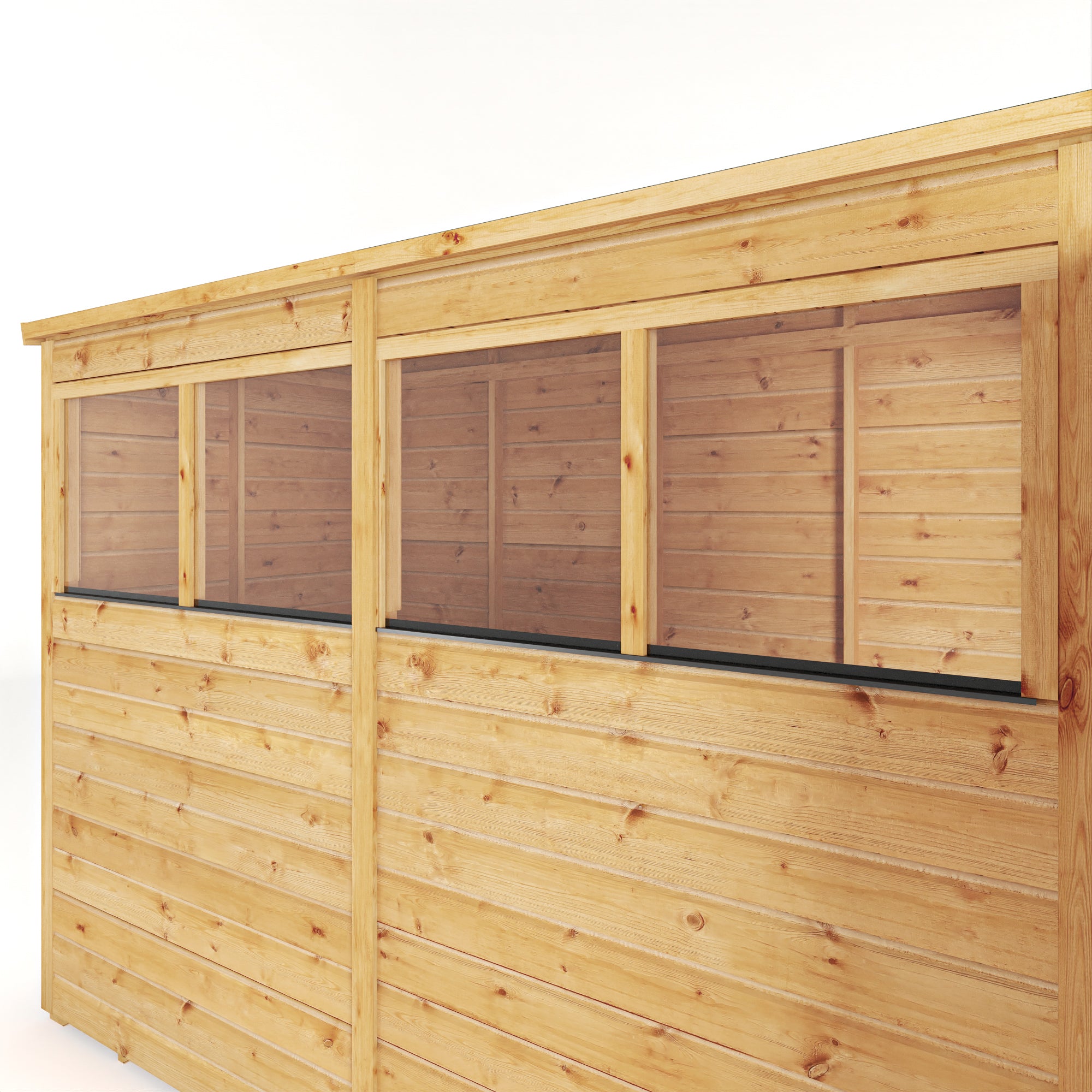 8 x 4 Woodsman Shiplap Pent - Glass