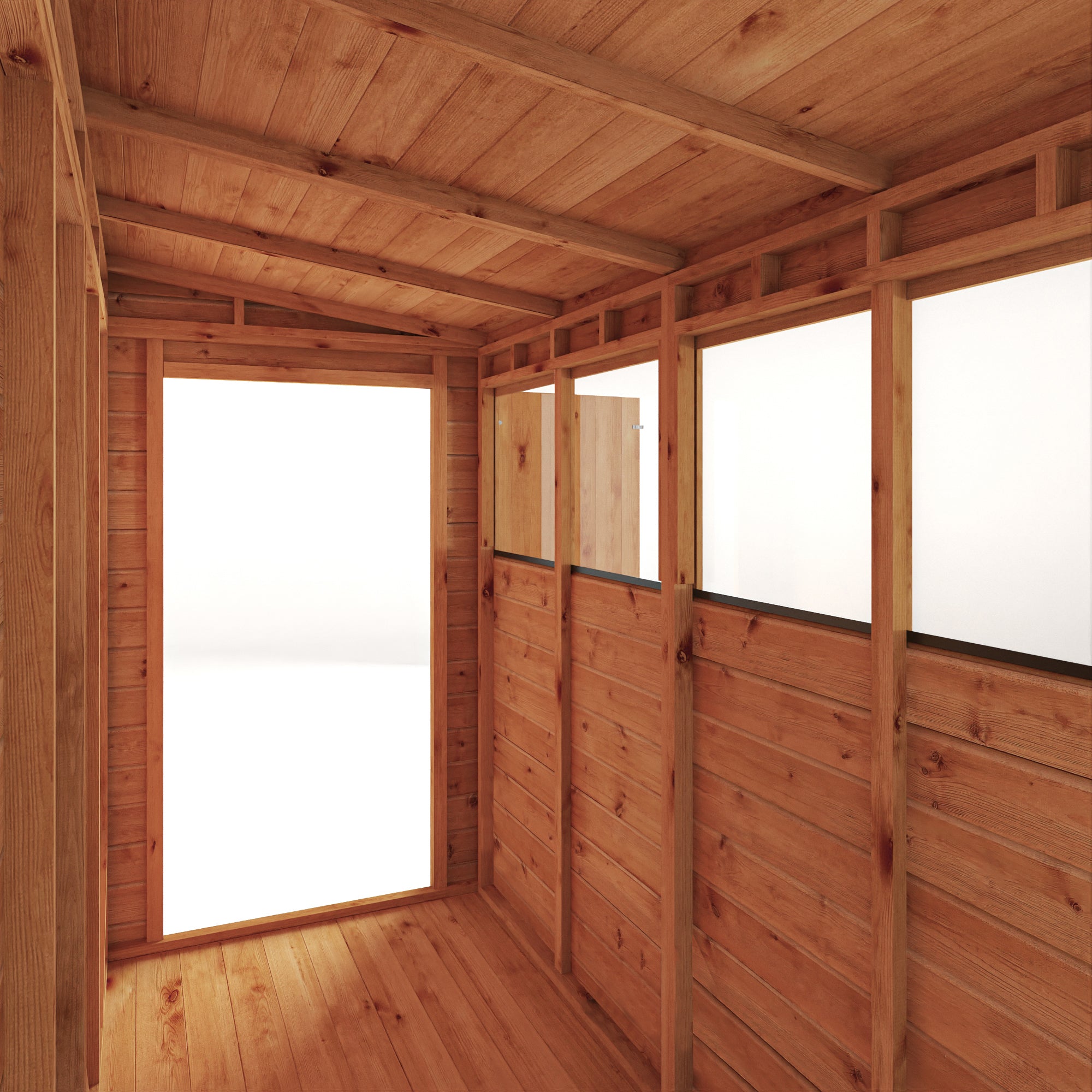 8 x 4 Woodsman Shiplap Pent - Glass