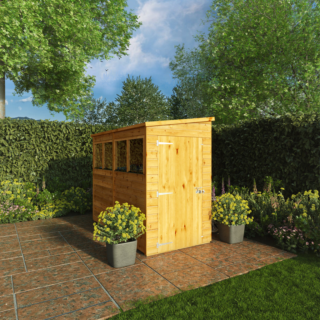 8 x 4 Woodsman Shiplap Pent - Glass