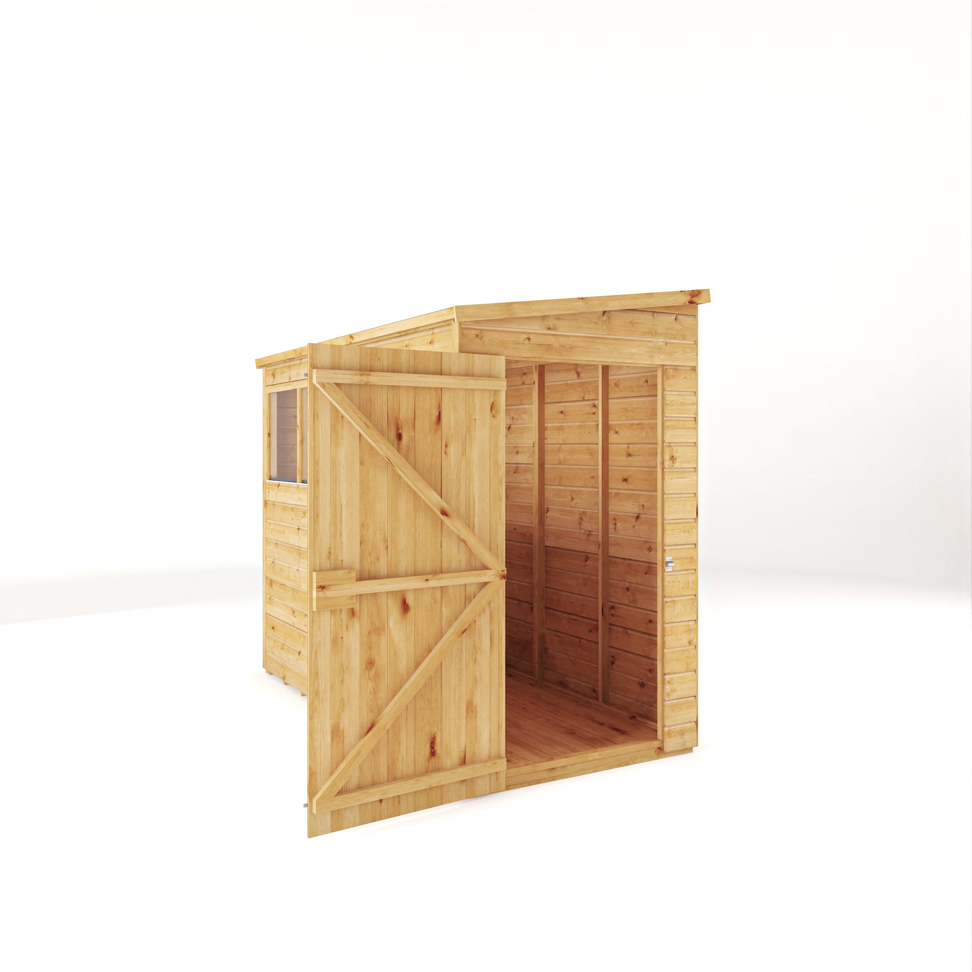 8 x 4 Woodsman Shiplap Pent - Glass