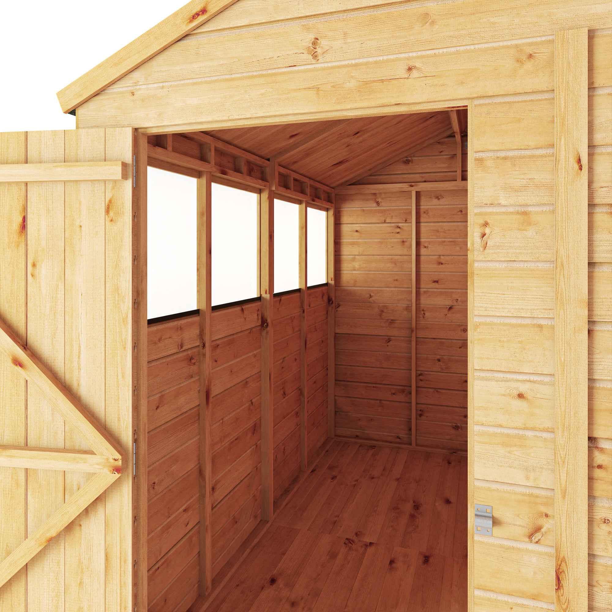 8 x 6 Woodsman Shiplap Apex - Glass