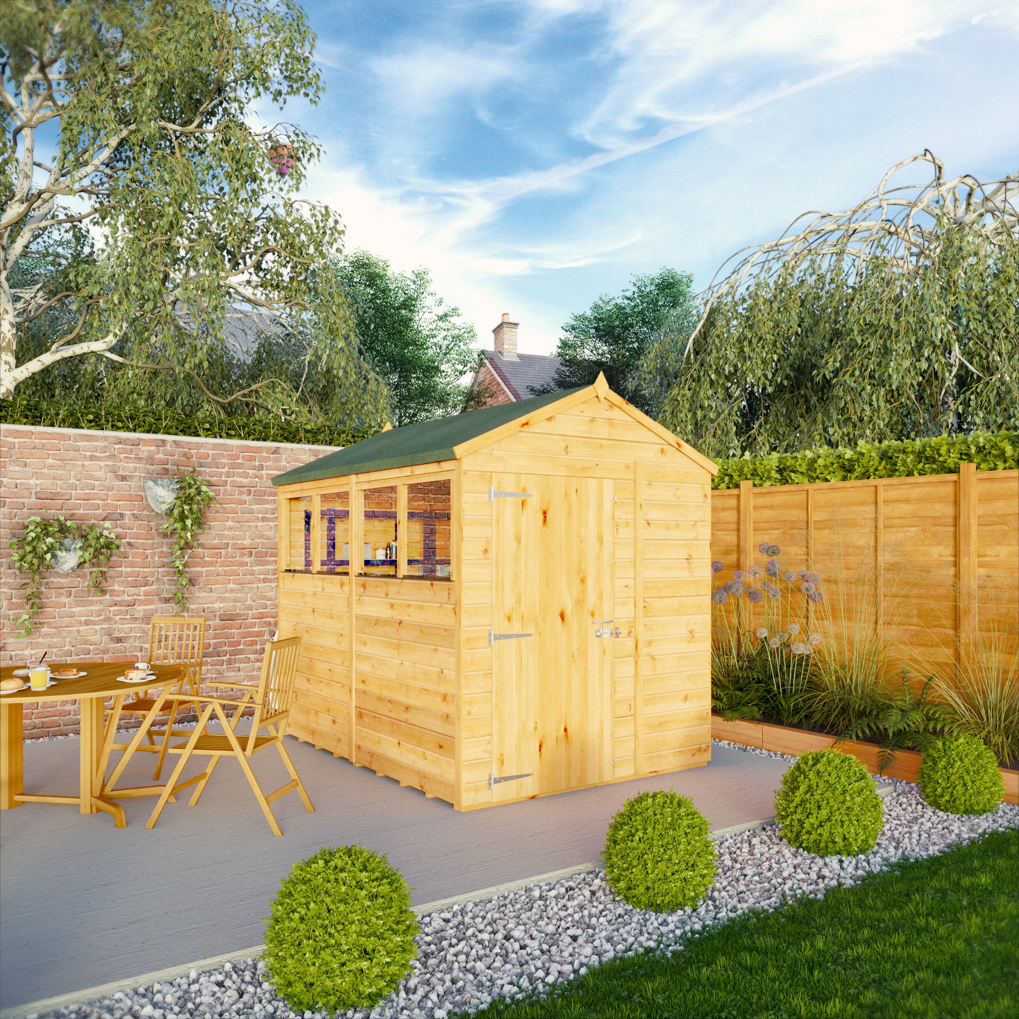 8 x 6 Woodsman Shiplap Apex - Glass