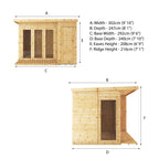 10 x 8 Premium Garden Room Summerhouse With Side Shed
