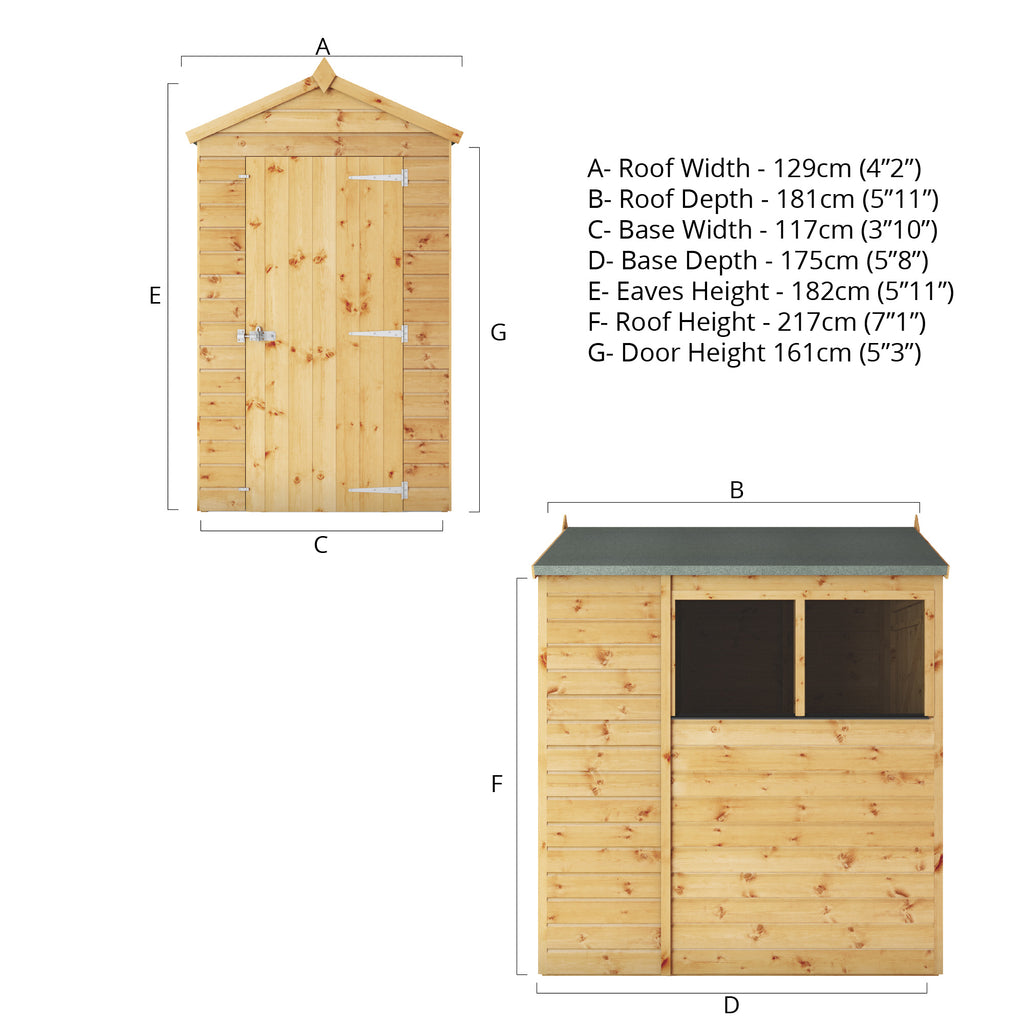 6 x 4 Modular Shiplap Apex