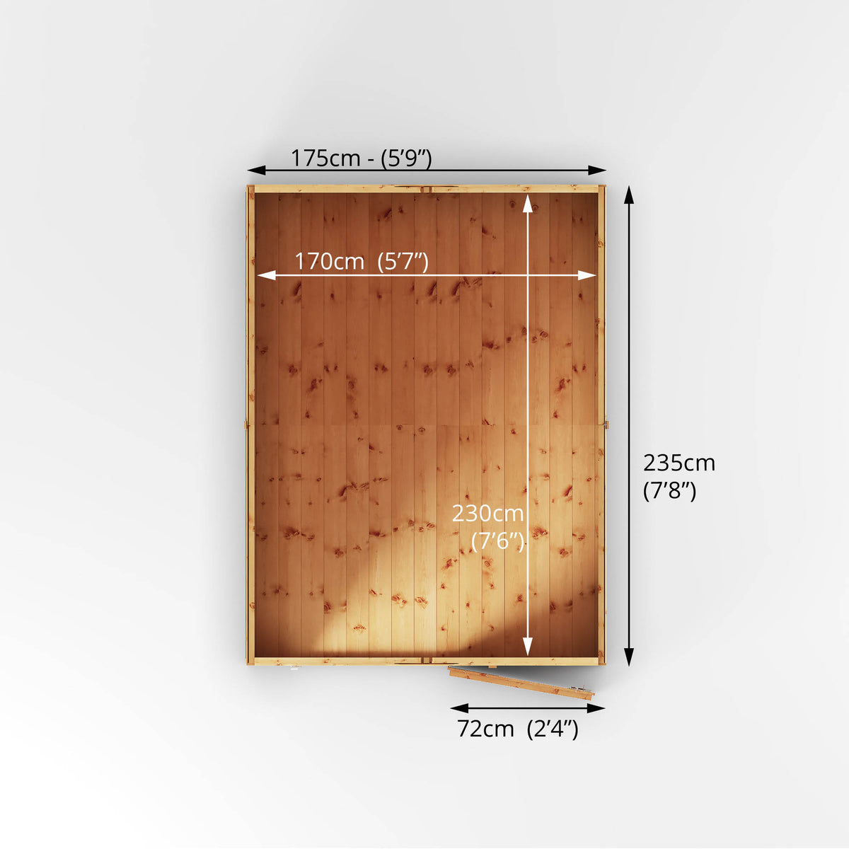 8 x 6 Modular Shiplap Apex - Windowless