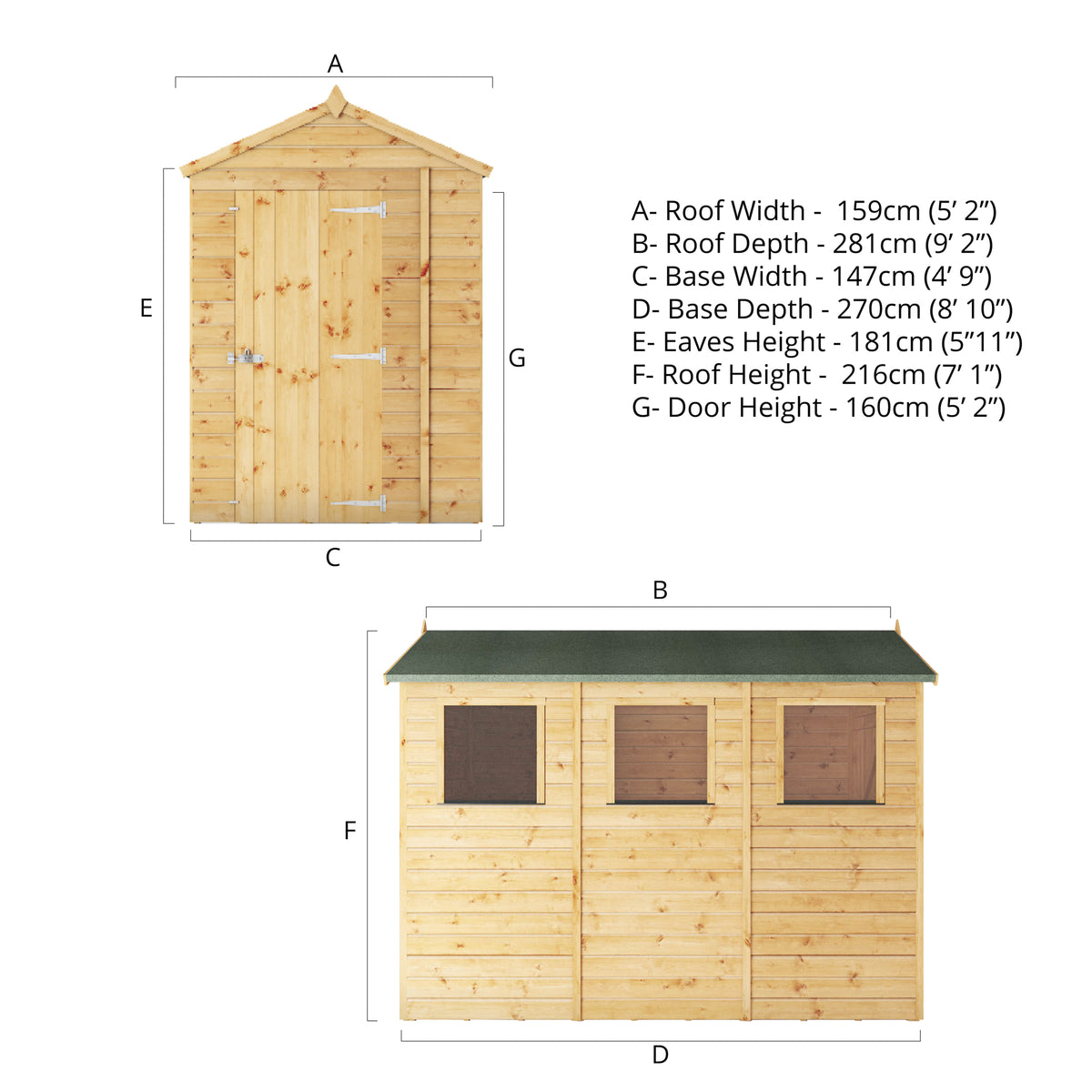 9 x 5 Modular Shiplap Apex