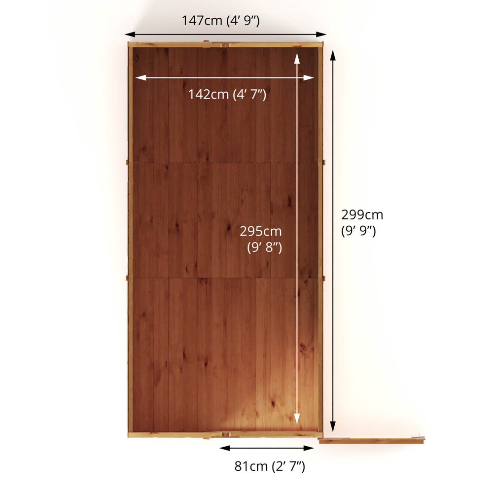 10 x 5 Modular Shiplap Apex - Windowless