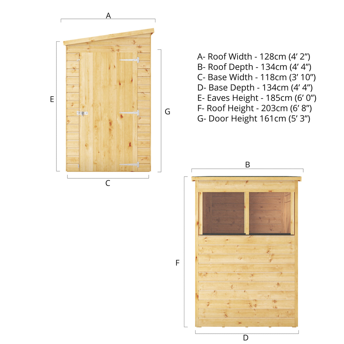 4 x 4 Modular Shiplap Pent