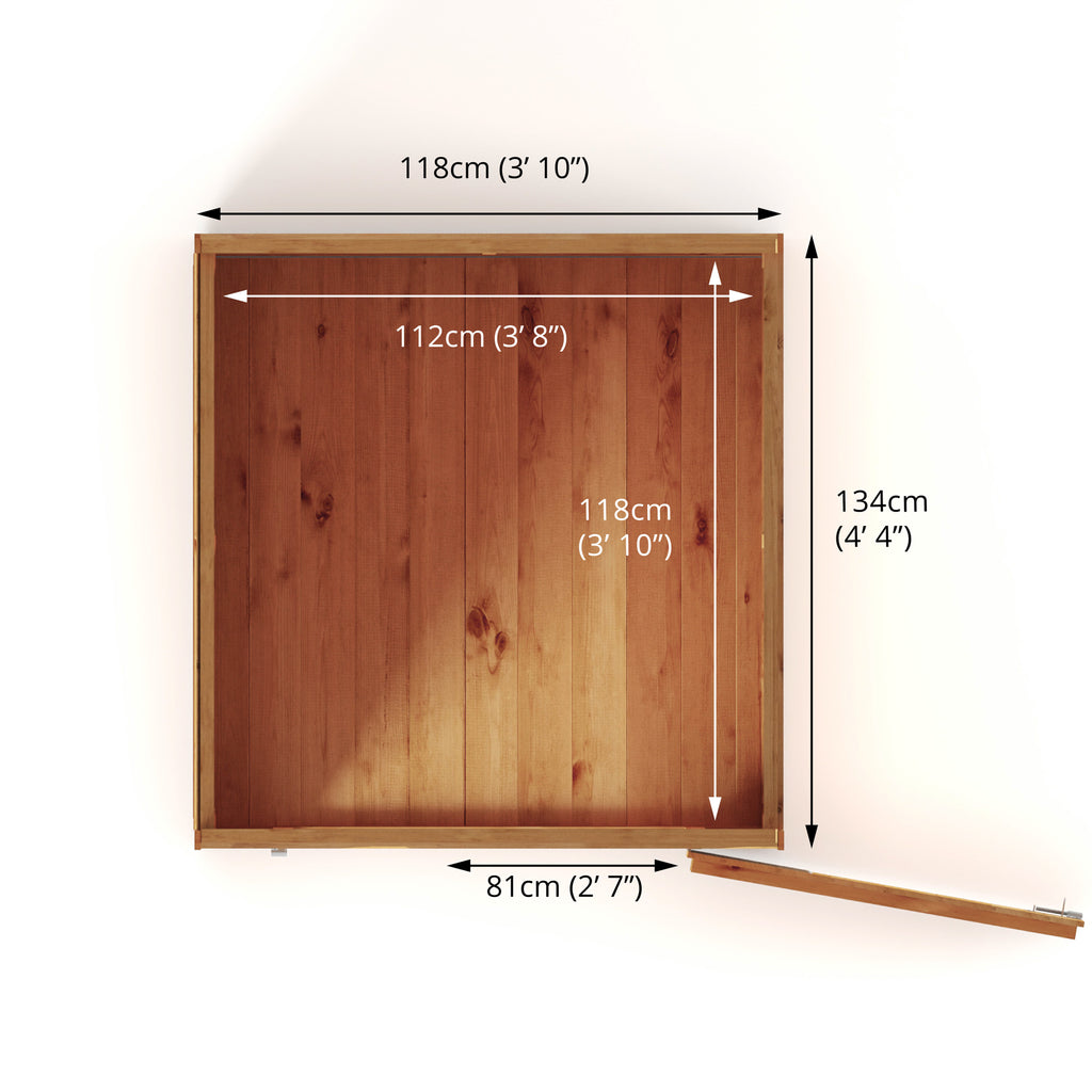 4 x 4 Modular Shiplap Pent - Windowless