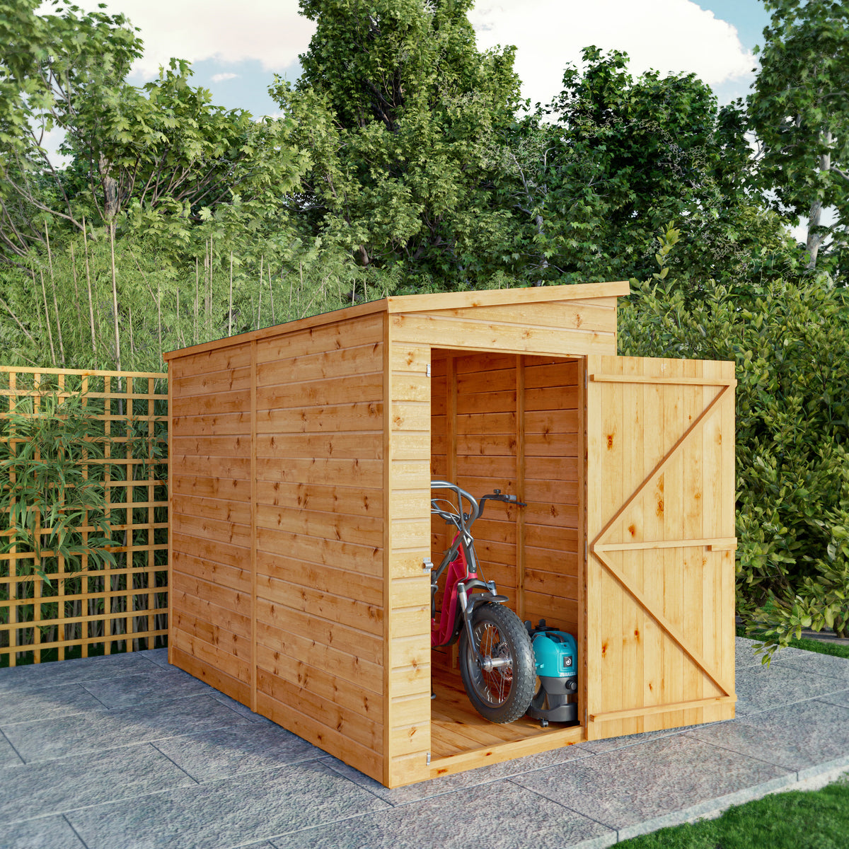 8 x 4 Modular Shiplap Pent - Windowless