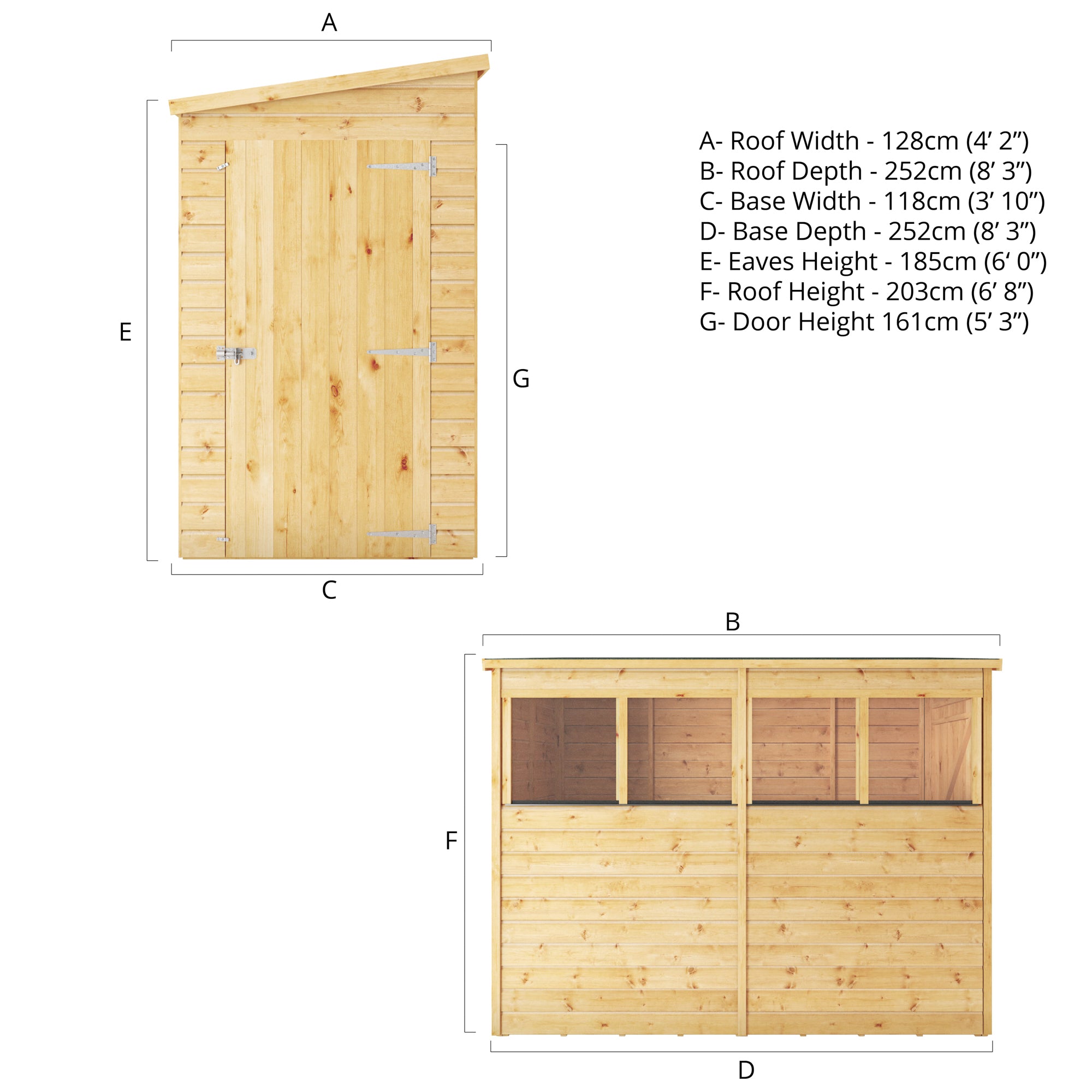 8 x 4 Modular Shiplap Pent