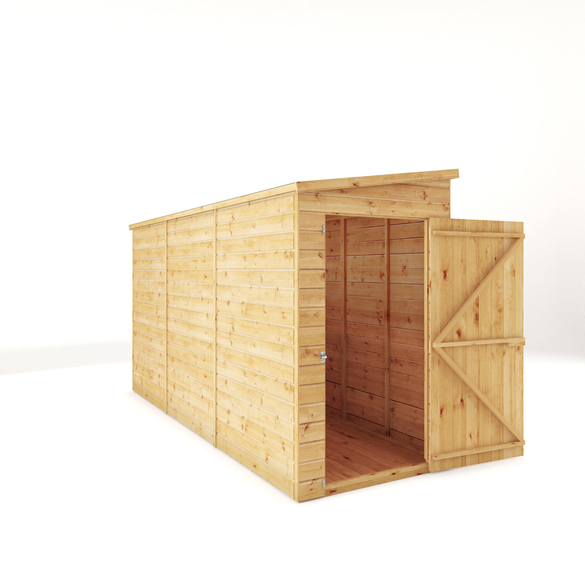 12 x 4 Modular Shiplap Pent - Windowless