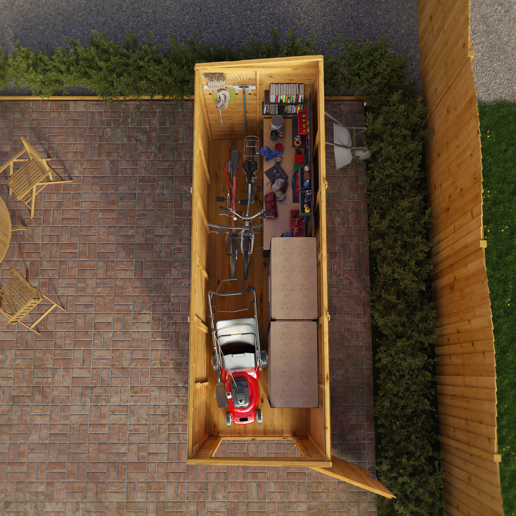 12 x 4 Modular Shiplap Pent - Windowless