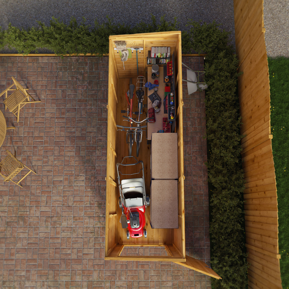 12 x 4 Modular Shiplap Pent - Windowless