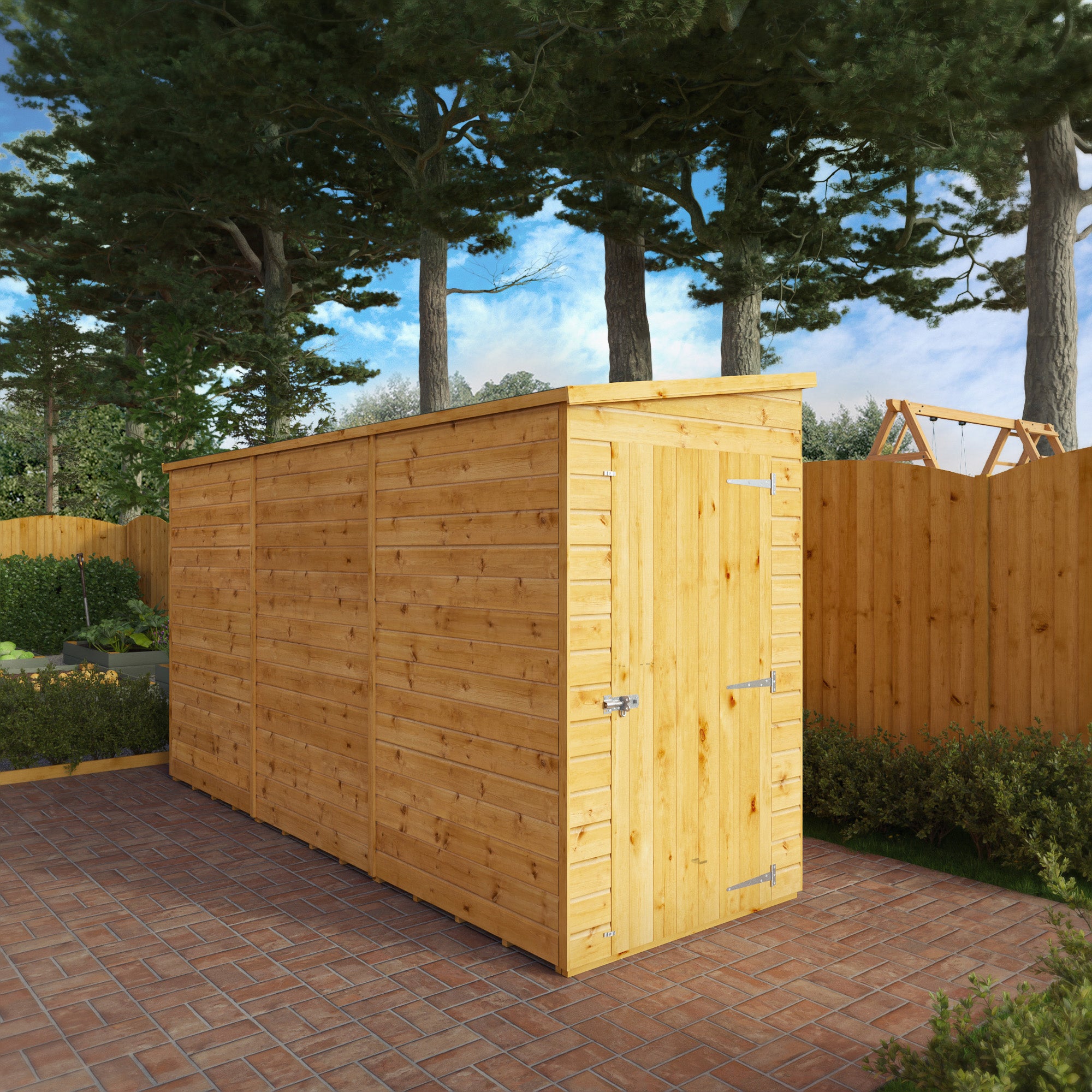 12 x 4 Modular Shiplap Pent - Windowless