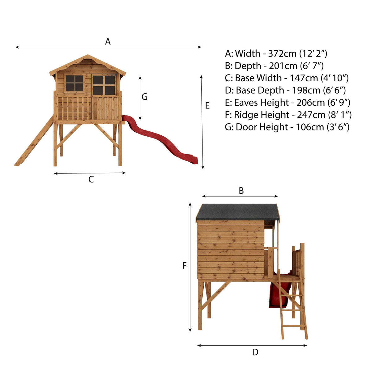 Poppy Playhouse with Tower & Slide