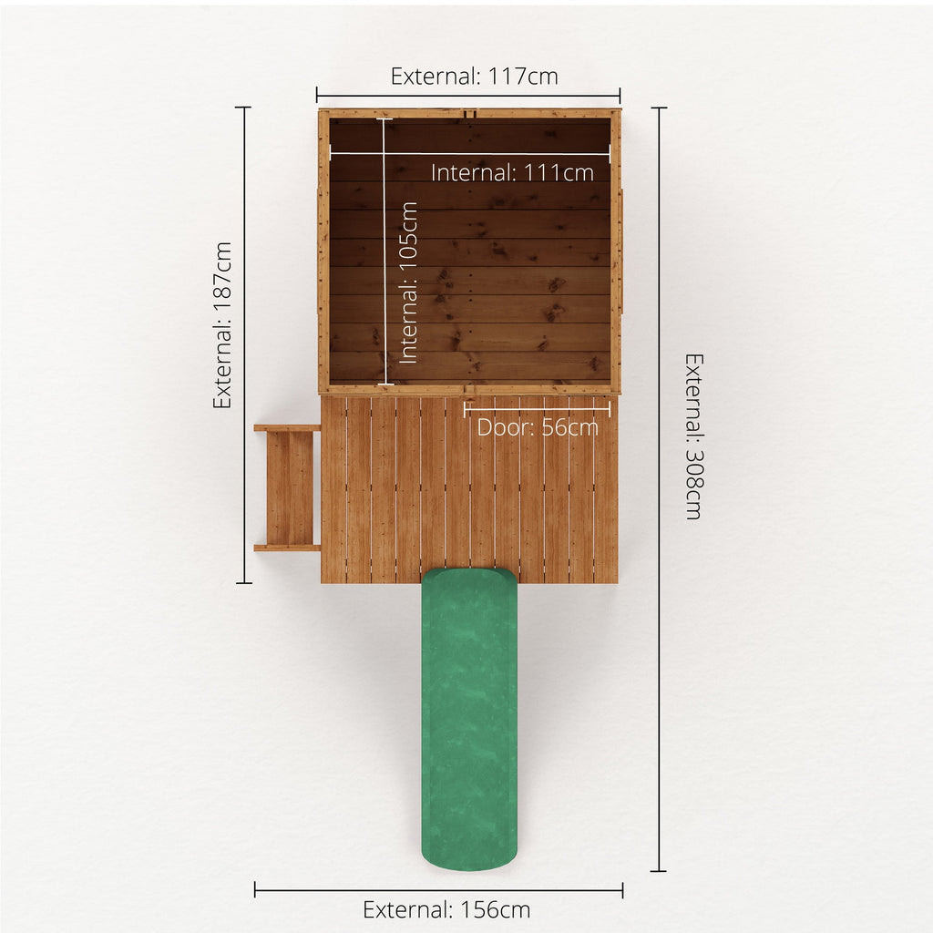 Snug Playhouse with Tower & Slide