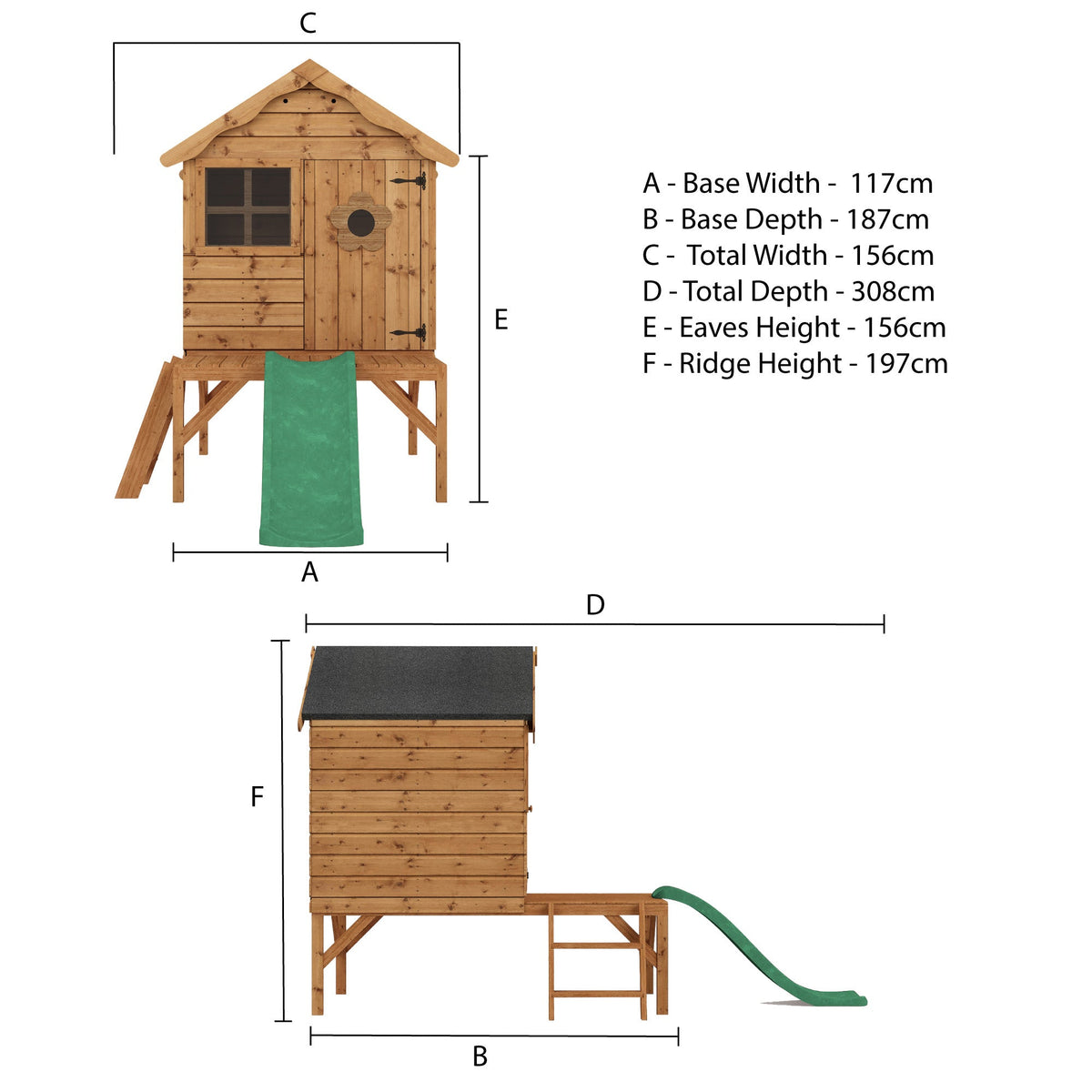 Snug Playhouse with Tower & Slide