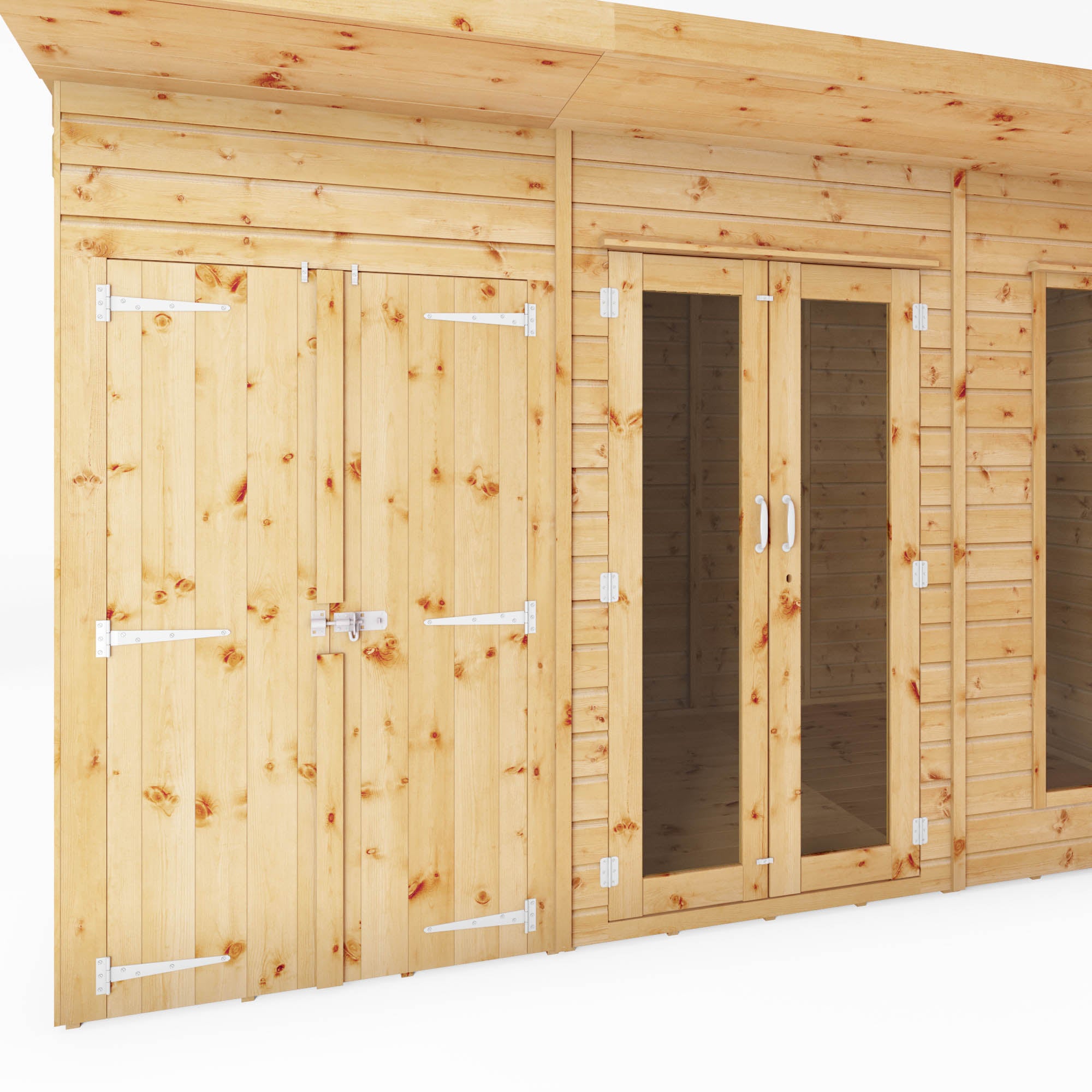 12 x 6 Maine Pent Summerhouse With Side Shed