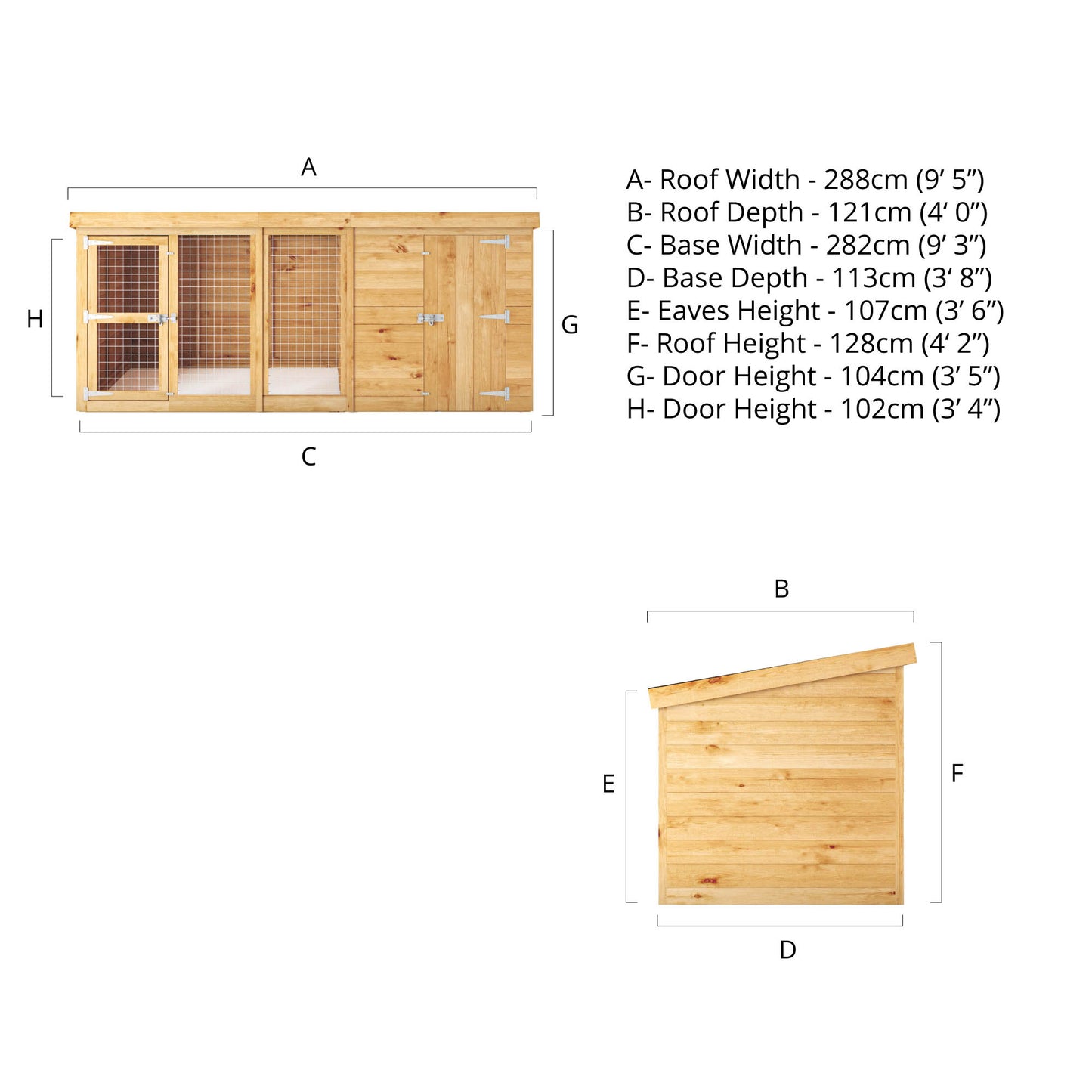 10 x 4 Berkshire Dog Kennel & Run