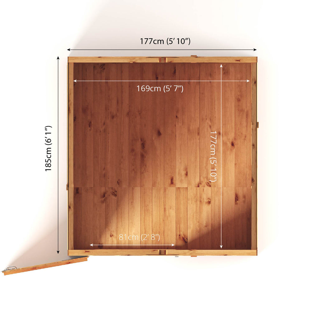 6 x 6 Woodsman Shiplap Apex - Glass