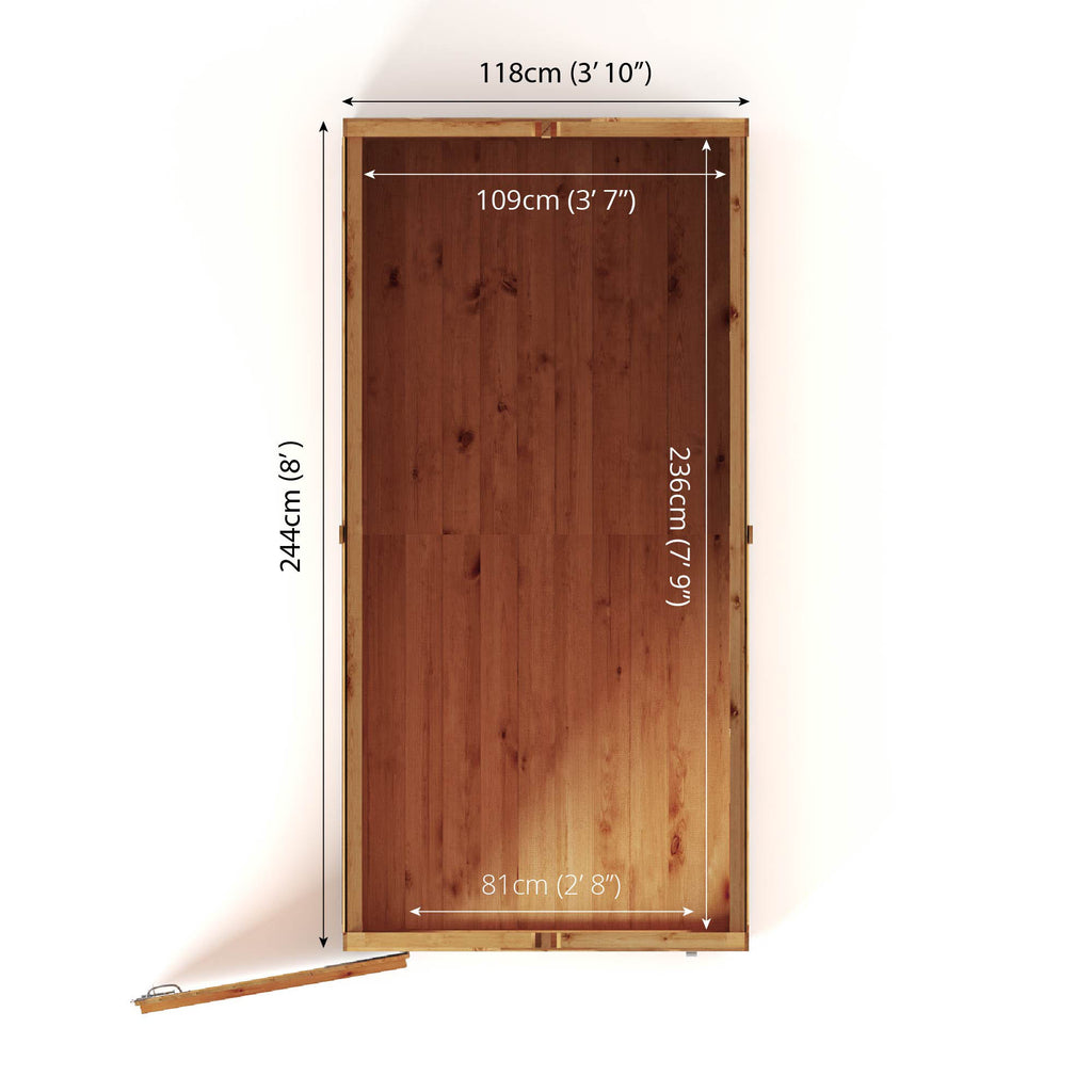 8 x 4 Woodsman Shiplap Apex - Glass