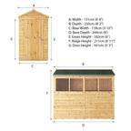 8 x 4 Woodsman Shiplap Apex - Glass