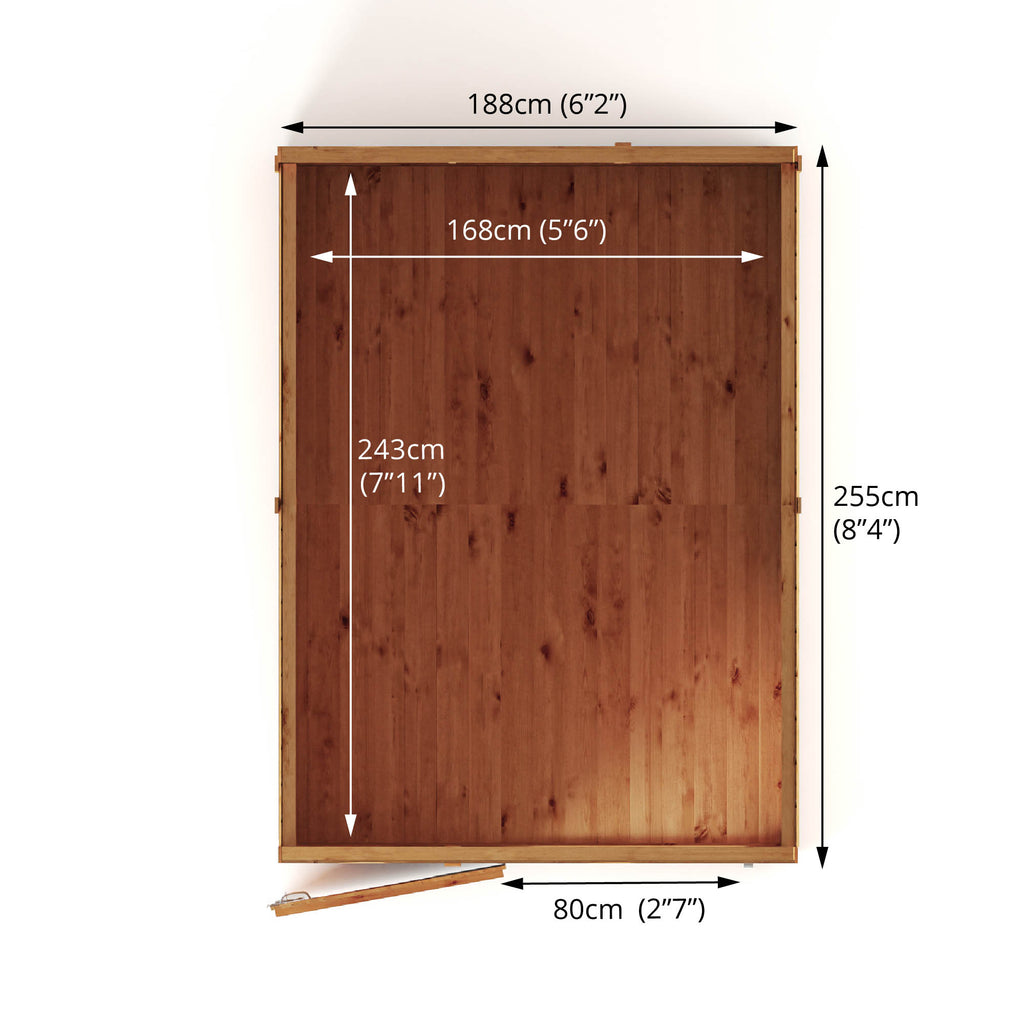 8 x 6 Woodsman Shiplap Pent - Styrene