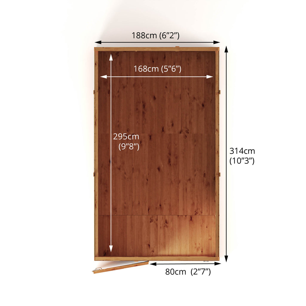 10 x 8 Woodsman Shiplap Pent - Glass