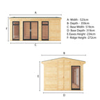 Sherwood Rufford 5m x 3m Insulated Garden Room - Grey UPVC
