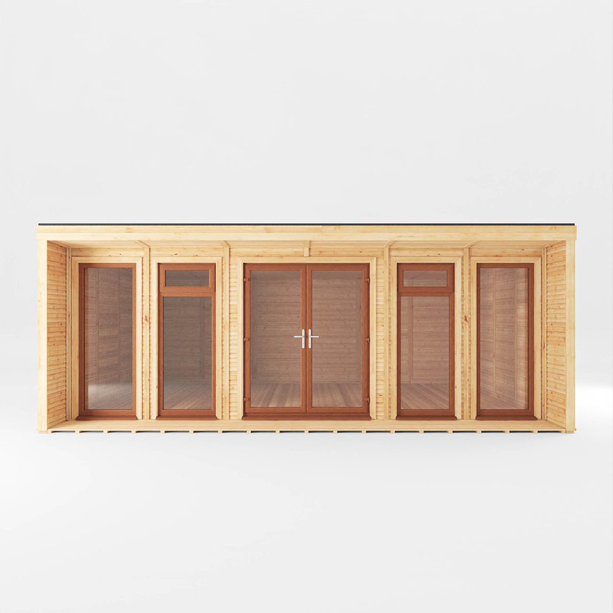 Sherwood Creswell 6m x 4m Insulated Garden Room - (UPVC Windows & Doors) - Oak