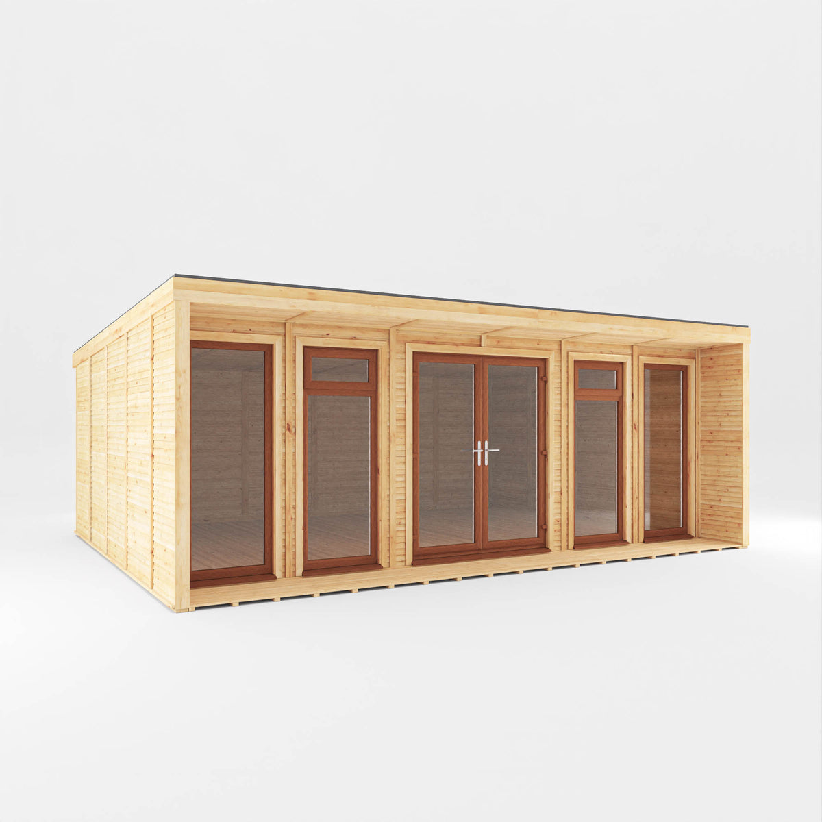 Sherwood Creswell 6m x 4m Insulated Garden Room - (UPVC Windows & Doors) - Oak