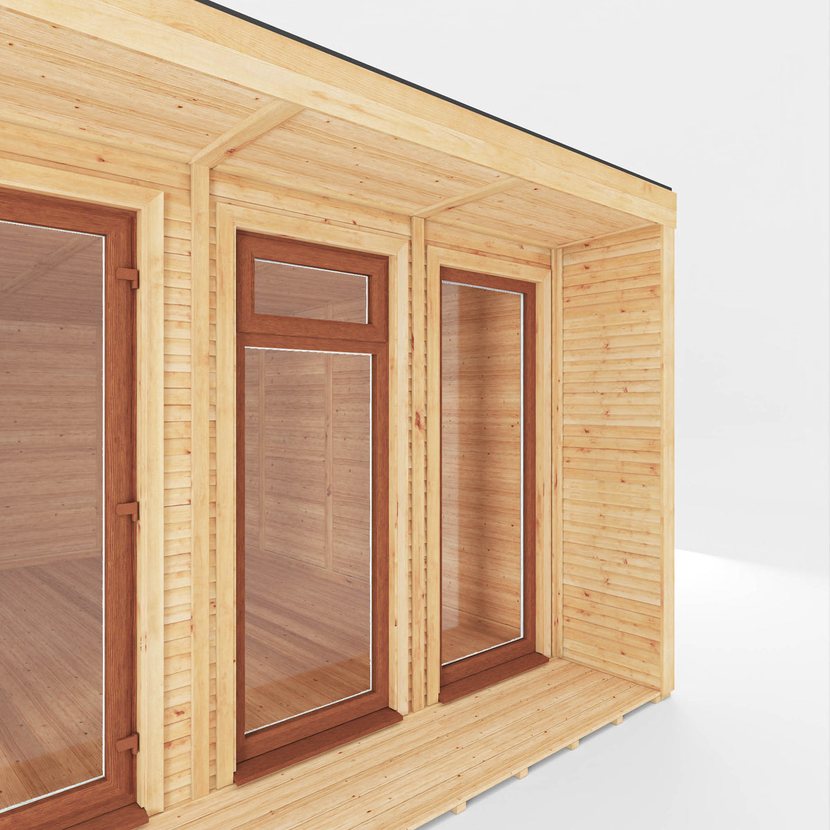 Sherwood Creswell 6m x 4m Insulated Garden Room - (UPVC Windows & Doors) - Oak